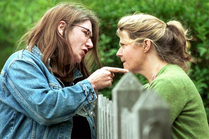 Two Neighbours arguing over a fence